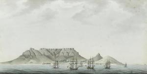 JONES Josephus 1769-1811,Ships at anchor in Table Bay,Bonhams GB 2015-09-09