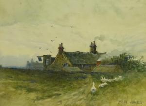 JONES Maud Raphael 1863-1935,Inn on Windswept Moor with Geese,David Duggleby Limited GB 2019-12-06