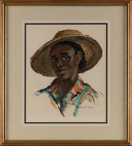 JONES Mildred Jones 1899-1991,Portrait of a young man, likely a Virgin Islander,Eldred's 2023-03-23