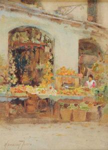 JONES T. Hampson 1846-1916,THE FRUIT & VEG STALL,Ross's Auctioneers and values IE 2016-09-07