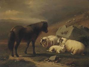 JONES TR,A hill pony and sheep in a extensive landscape; an,Christie's GB 2004-08-26