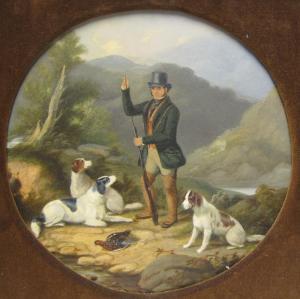 JONES William 1818-1860,A sportsman with his Dogs in a highland landscape,Brightwells GB 2018-03-22