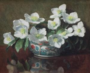 JONES Winifred J,Anemones in a Japanese Imari Bowl,Bamfords Auctioneers and Valuers 2020-06-17