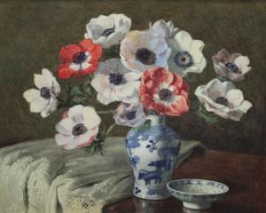 JONES Winifred J,Anemones with Chinese Porcelain,Bamfords Auctioneers and Valuers 2020-06-17