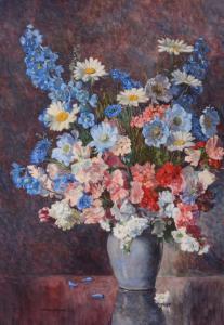 JONES Winifred J 1900-1900,Still life of Spring flowers in a vase,Dreweatts GB 2015-12-16