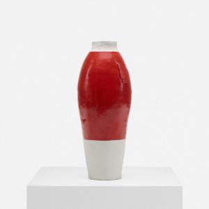 JONGERIUS HELLA 1963,Red White Vase Royal Tichelaar Makkum The Netherlands,1997,Wright US 2018-10-25
