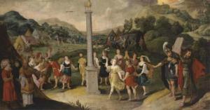 JORDAENS Hans III 1590-1643,The Israelites worshiping the golden calf,Christie's GB 2003-12-12
