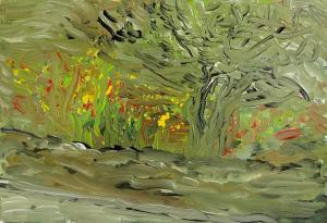 JORDAN Eithne 1954,Poppies in Olive Grove,Morgan O'Driscoll IE 2023-08-08