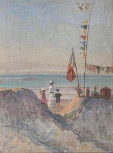 JORDAN Ernst Pasqual 1858-1924,On the Beach of Juist,Stahl DE 2020-11-28