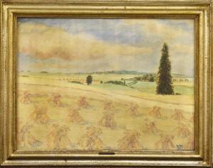 JORDAN Jakob 1886-1947,Landschaft mit Heumandln,1934,Scheublein Art & Auktionen DE 2022-05-13