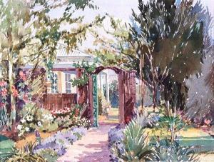 JORDAN Reg,Garden Scene,1959,Theodore Bruce AU 2013-07-17