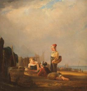 JORDAN Rudolf,Young fisher playing with the catch,1845,Hargesheimer Kunstauktionen 2020-09-12
