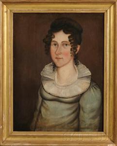 JORDAN Samuel 1803-1831,Portrait of a Young Woman Wearing a Blue Gown.,Skinner US 2010-11-07