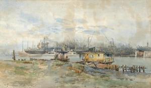 JORGENSEN Christian A 1860-1935,Harbor scene,1923,Bonhams GB 2016-04-12