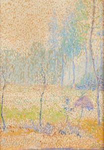 JORIS Jacques 1901-1973,Paysage pointilliste,1920,Horta BE 2014-05-19
