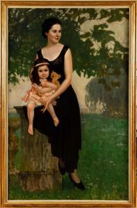 JORON Maurice 1883-1937,Portrait de femme et son enfant,1933,Osenat FR 2022-06-19