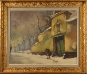 JORWITZ Ferdinand 1897-1979,L'hiver à Uccle, rue enneigée,1941,Etienne de Baecque FR 2014-02-05