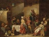 JOSEPH VERHAGHEN Jan 1726-1795,A barn interior with dancing peasants,Palais Dorotheum AT 2011-12-12