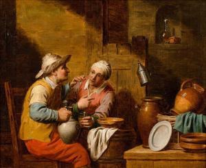 JOSEPH VERHAGHEN Jan,Buveurs dans un intérieur de taverne,1780,Millon & Associés 2017-12-13