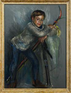 Josephine Graham 1930,PORTRAIT OF A BOY WITH SKIS,1969,McTear's GB 2024-02-15