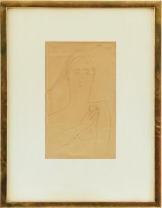 JOSEPHSON Ernst 1851-1906,Kvinna med ros,Uppsala Auction SE 2023-08-15