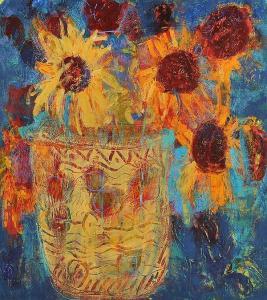 JOSSELYN Christine S. Bowen 1877-1938,SUNFLOWERS,Ross's Auctioneers and values IE 2016-10-05