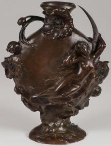 JOUANT Jules 1882-1921,Art Nouveau Vase with Nude Amidst Poppies,Jackson's US 2020-12-01