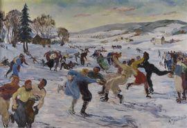 JOUCLARD Adrienne 1881-1971,Hiver, patineurs au bassin du Doubs,Conan-Auclair FR 2021-11-06