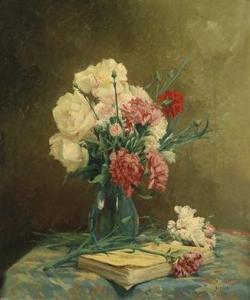 JOUDAN 1900-1900,Roses and Carnations in a Vase,Palais Dorotheum AT 2011-06-09