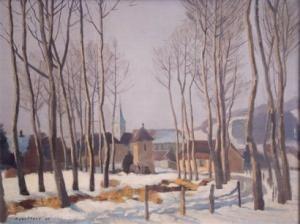 JOUFFROY Pierre 1912-2000,Paysage de neige,Chayette et Cheval FR 2008-06-12