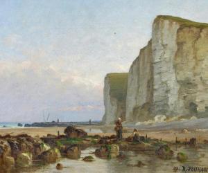 JOUHAN RENE 1835-1927,Cliff by the Norman Coast,Van Ham DE 2016-05-13