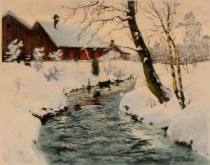JOURDAIN Henri 1864-1931,A winter landscape,Bruun Rasmussen DK 2018-06-25