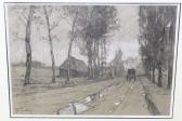 JOURDAIN Henri 1864-1931,pony and trap in a tree lined lane,Reeman Dansie GB 2020-06-28