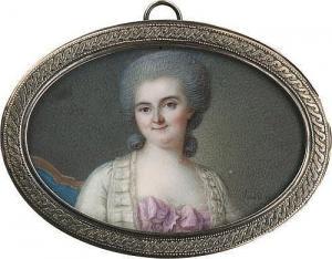 JOURDAIN Laurent Bruno F 1745-1815,Junge Frau im weißen Kleid und rosa Schleife am,Galerie Bassenge 2017-12-01