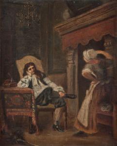 JOURDAN Émile 1860-1931,Molière et sa servante,Doutrebente FR 2023-06-16