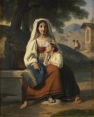 JOURDY Paul 1805-1856,Mère et fille à la fontaine,Versailles Enchères FR 2018-03-18