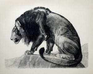 JOUVE Paul 1878-1973,« Lion guettant, assis » - 1925,1925,De Maigret FR 2008-03-26