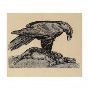 JOUVE Paul 1878-1973,Aigle enserrant un lièvre,1930,Cornette de Saint Cyr FR 2024-04-16