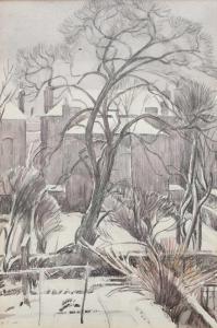 JOWETT Percy Hague 1882-1955,Garden Under Snow, Putney,1924,Woolley & Wallis GB 2023-12-13