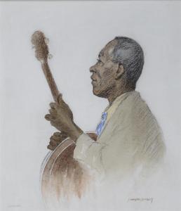 JOWSEY John Wilson 1800-1900,The Banjo player,Woolley & Wallis GB 2012-09-19