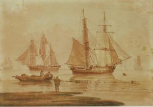 JOY John Cantiloe 1806-1866,Shipping in a calm, Yarmouth,Sworders GB 2020-12-08