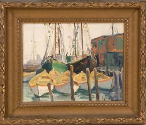 JUDSON Alice 1876-1948,Boats at a pier,Eldred's US 2015-07-09