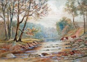 JUDSON Jeannette Alexander 1912,River Landscape with Cattle,Keys GB 2012-02-03