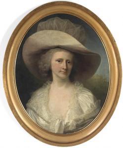 JUEL Jens,Portrait of Lovise Henriette Hersleb Malling, née ,1790,Bruun Rasmussen 2023-09-18