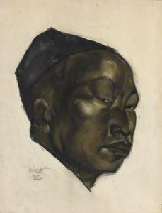 JULLIEN Renée 1903-1999,Portrait d'un Chinois,1925,Brissoneau FR 2022-03-25