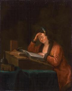 JUNCKER Justus 1703-1767,Die Gelehrte in ihrer Studierstube,Galerie Bassenge DE 2022-12-01