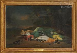 JUNCKER Justus,Nature morte au geai; Nature morte au pic-vert,1767,Gros-Delettrez 2023-04-04