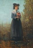 JUNDT Gustave Adolphe 1830-1884,Bildnis einer jungen Frau mit Blumenstrauss,Dobiaschofsky 2010-11-10