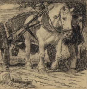 JUNGHANNS Julius Paul 1876-1958,PEASANT WITH HORSE AND CART,Hargesheimer Kunstauktionen 2022-09-07