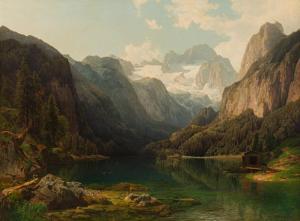 JUNGHEIM Carl 1830-1886,Lake Gosau with view of Dachstein Mountain,im Kinsky Auktionshaus 2020-06-23